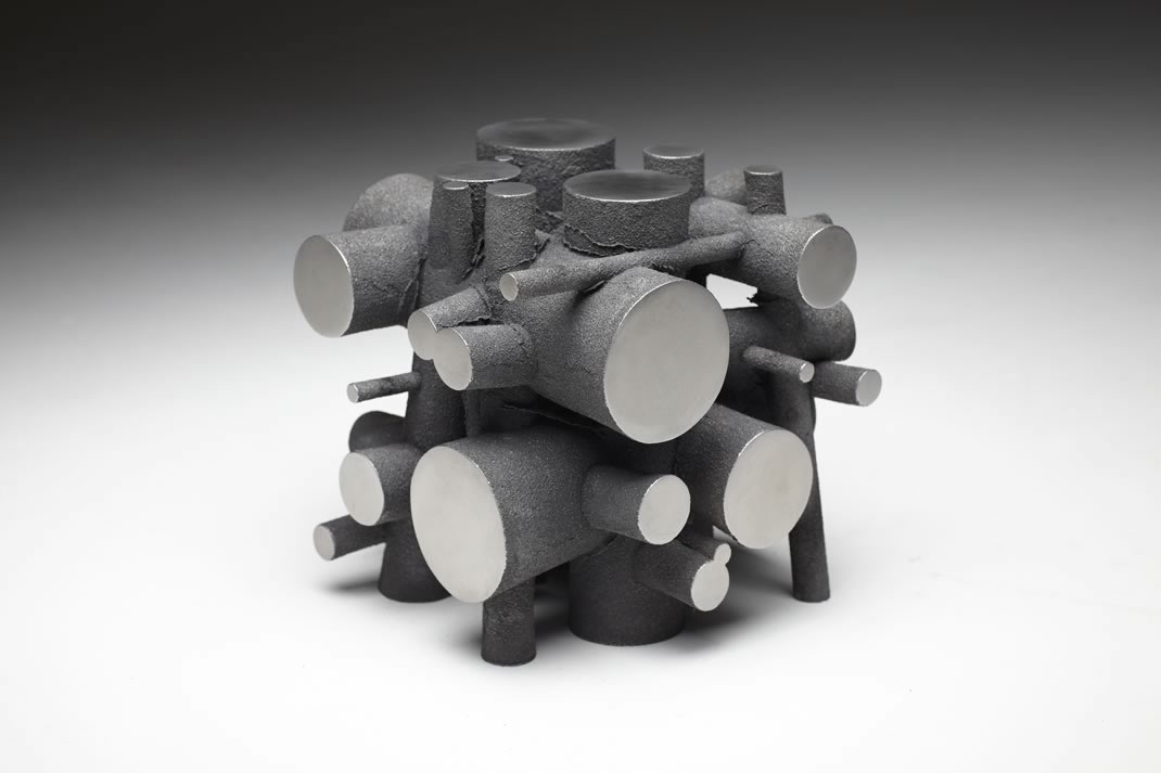 Tom Joyce, cast iron, sculpture, Armory Show - Core V - Cast ductile iron - 10 x 10 x 10 - Photograph: Kohler Art/Industry Program